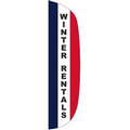 "WINTER RENTALS" 3' x 12' Stationary Message Flutter Flag